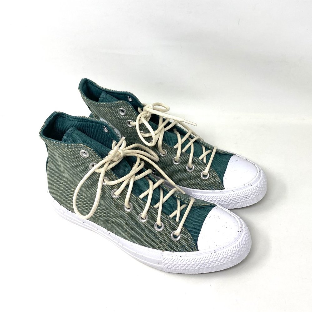 Converse Ctas Shoes Women High Top Forest Pine Green White Size Sneakers 171414F - Picture 3 of 9